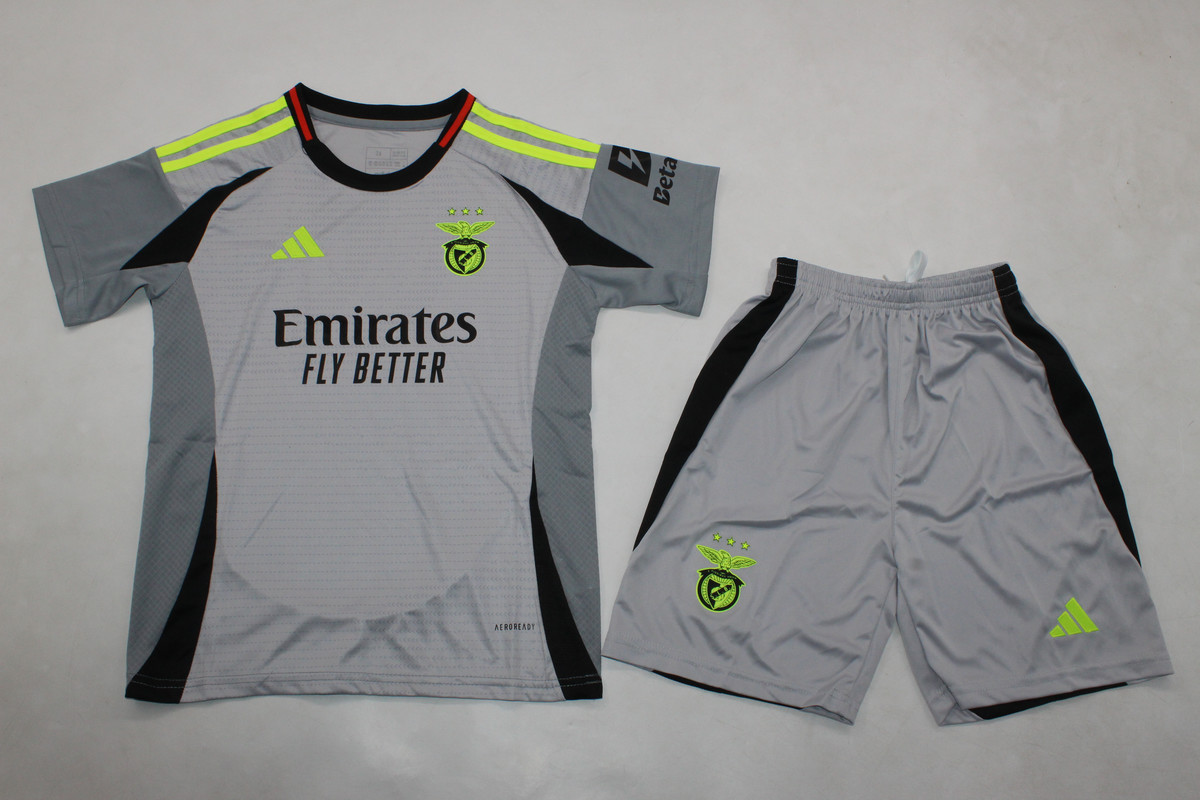 Kids-Benfica 24/25 Third Grey Soccer Jersey